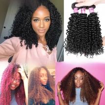 Yvonne 3C 4A Malaysian Curly Virgin Hair Bundles 1/4 Bundles Human Hair Weave Natural Color