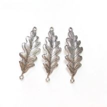 2025 New 5pieces 51*18MM Retro  Zinc Alloy Leaves Connectors Charms Pendants for DIY Necklace Jewelry Accessories