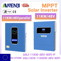 ANENJI 11KW 48V Inverter solare ibrido MPPT 160A Dual PV 230VAC On/Off Grid Caricatore inverter solare WIFI integrato Optiona parallela