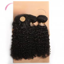 Short Brazilian Curly Hair Bundles With Closure Natural Human Hair Kinky Curly Bundles With Machine Made Closure For Women