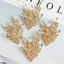 2pcs/lot Alloy Golden Diamond Branch Buttons Pendants Ornaments Jewelry Earrings Choker Hair DIY Jewelry Accessories Handmade