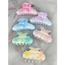 Colorful Large Starfish Hair Claw Clips Pearl Outdoor Beach Holiday Hair Claw Handmade