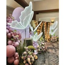 Wedding Butterflies LED Modern Romantic Creative Floor White Lace Butterfly Decor Road Load Christmas New Year Party Stage Light
