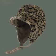 SILOQIN Winter Men Women Plus Velvet Warm Bomber Hats Earmuffs Caps Double-sided Wearable Leopard Hat Couples Cold Proof Ski Cap