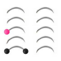 2pcs Acrylic 3mm Ball Eyebrow Piercing Curved Barbell Banana Ring Lip Snug Daith Helix Rook Earring Cartilage Tragus Jewelry 16G