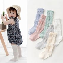 0 to 2 Yrs Baby Girls Boys Knee High Socks Toddler Warm Cotton Stockings Breathable Mesh Long Socks For Newborn Infant