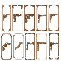 VZLX Decorative Wood Appliques Unpainted Oak Carved Wave Flower Onlay Decal Corner Applique for Home Furniture Door Decor Crafts