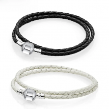 BAOPON Dropshipping White/Black Leather Chain Charm Bracelet Fits DIY Beads Brand Bracelet for Women Lover Men Jewelry Gift