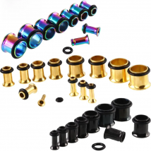 Ear Expander Body Piercing Jewelry 1 Pair Stainless Steel Single Flare Flesh Tunnel Ear Plugs Expander 2-14mm Ear Stretcher