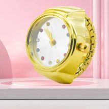 New Hot Sales Creative Diamond-Set Ring Watches With Alloy Cases, Finger Round Dials For Couples And Men