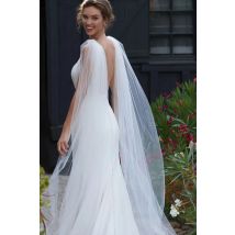 YouLaPan G52 Bridal Wings Veil 2pc Sexy Halter Cape Veil Wedding Cloak for Wedding Dress Bolero Plus Size Covered customizable