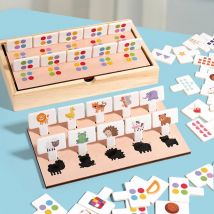Montessori Wooden Pattern Shape Matching Puzzle Game for Kids Early Educational Toys Color Cognitive Toy Animal Game Box Gifts