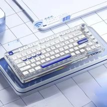 AULA High End Brand LEOBOG K81 Transparent Acrylic Mechanical Keyboard 81 Keys 3Mode Hot swappable RGB with Multifunction Button