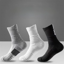 3pairs/Lot Men's Socks Compression Stockings Breathable Basketball Sports Cycling Socks Moisture Wicking High Elastic Tube Socks