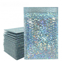 10PCS Holographic Metallic Bubble Mailer Laser Gift Bags Glamour Colorful Foil Bubble Envelopes Padded Shipping Mailing Envelope