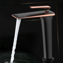 Basin Faucets Black Brass Faucet Hot and Cold Bathroom Sink Faucet Deck Mounted Toilet White/Gold Color Mixer Water Tap