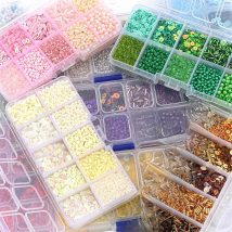 Czech Crystal Glass Seed Beads Sequin Kit Charms Alphabet Beads Box for Jewelry Making DIY Bracelets Rings Earring Bag Shoes Set