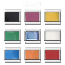 Hapiship New Original Daisy Black White Blue Color Italian Links Charm Fit 9mm Bracelet Stainless Steel Jewelry Making DJ067