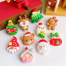 10 Pcs New Cute Mini Christmas Series Flat Back Resin Cabochons Scrapbooking DIY Jewelry Hairpin Craft Decoration Accessorie