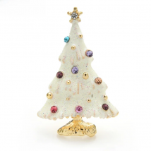 Wuli&baby Snowing Christmas Tree Brooches Women Men Rhinestone Sparkling Tree Brooch Pins New Year Gifts 2021