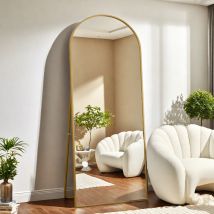 Rosahqnda Specchio a figura intera 53x162 cm Specchio da terra, Montaggio a parete, Levigatura, Specchio da pavimento, Corpo intero come specchio cosmetico