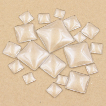 10mm 12mm 15mm 20mm 25mm 30mm Square Flat Back Clear Glass Cabochon,Factory Wholesale Promotion,High Quality DIY Jewelry