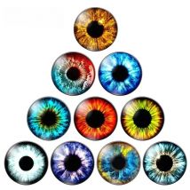 In Pairs Glass eyes cabochons Round 8MM-30MM Round Dome Dragon Cat Animals Eye Dolls DIY Jewelry Accessory MIX Pupil Eye Cameo