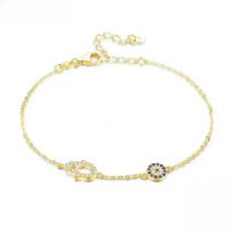 Kaletine 925 Sterling Silver Link Chain Bracelets For Women Hamsa Hand Evil Eye Charm Bracelet Turkish Rose Gold Jewelry