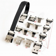 Ribbon Flat FPV  Micro-USB Connector Flexible Cable Raspberry Pi 4 Micro USB/Mini USB Male to Male 90 Degree FFC 20pin Flexible