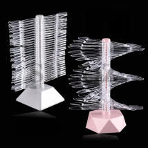 60 Nail Art False Tips Display Stand Spiral Shelf Showing Gel Polish Oval Square Nails Showing Shelf Rack Manicure Practice Tool