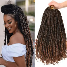 TOMO Passion Twist Crochet Hair 12 18 24 "  Pre-looped Synthetic Crochet Braids Hair Extensions Ombre Braiding Hair Black Brown