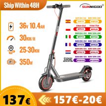 SUNNIGOO N7PRO 350W Scooter elettrico per adulti con APP 36V 10.4Ah Escooter 30 km/h Monopattino leggero a lungo raggio 30 km