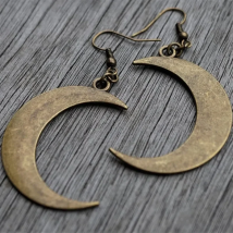 Big Crescent Moon Bronze Long Earrings mystic gothic jewelry Wiccan Moon phase witchy Goddess women Fashion gift 2020 new Lunar