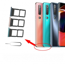 New Sim Chip Tray For Xiaomi Mi 10 Phone Nano SIM Micro SD Card Slot Holder Adapter Gray Gold Green For Mi 10 Pro