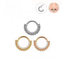 G23 Titanium Gold Color Nose Rings Hoop Nose Piercing Septum Clicker 16G Tragus Cartilage Helix Piercing Jewelry Ear Earrings