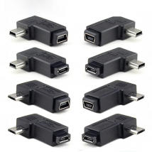 90 Degree Left & Right Angled Mini USB 5pin Female to Micro USB Male Data Sync Adapter Plug Micro USB To Mini USB Connector
