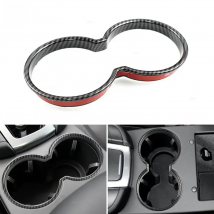 Car Carbon Fiber Texture Center Water Cup Holder Trim Cover Frame Sticker For Porsche Macan 2014 2015 2016 2017 2018 2019 2020