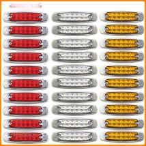 10x/8x/6x/4x/2x 12V 24V Car Trucks LED Side Marker Lights Chrome Auto Truck Trailer Lorry Caravan Bus Van Boat Waterproof Light