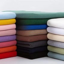 Knitted Rib Cuff Fabric for DIY Sewing Clothing Making Accessories 2x2 Stretchy Cotton 20x110cm Printing and Dyeing Other Fabric