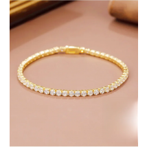 100% 925 Sterling Silver Simulated Moissanite Diamond Bracelets for Women Yellow White Gold Color Birthday Jewelry Gift