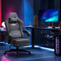 GTPLAYER Fabric Gaming Chair, Ergonomic Computer Chair with Footrest and Lumbar Support Height Adjustable Home Office Chair