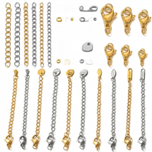 Stainless Steel Lobster Clasps Connector Extension Chains Link Jump Rings Connector for Bracelet Necklace DIY Jewelry Making