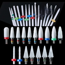 Ceramic Nail Drill Bit Milling Cutter for Electric Manicure Drill Bits Flame Corn Files for Pedicure Machine Polish Accessory