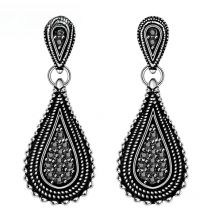 Ajojewel CZ Waterdrop Black Stud Earrings For Women Vintage Retro Jewelry Wholesale