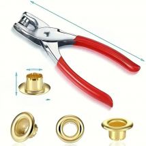 1 Set 1/4 Inch Grommet Eyelet Plier Set, Eyelet Hole Punch Pliers Kit With 100 Metal Eyelets, Grommet Tool Kit For Leather Cloth