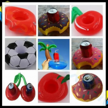 strawberry Floating Cup Holder Pool Swimming baby Toys Party Beverage Boats diamond ring flamingo fruit Inflatable Drink Holder