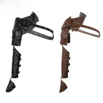 Unisex Gothic Steampunk PU Single Shoulder Armors Arm Strap Set Adjustable Metal Rivets Shoulder Strap Cosplay Costume Accessory