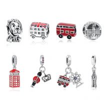 Original 925 Sterling Silver Charms Love London Bus Guard Pendant Beads Fit Brand Bracelets Necklaces Women DIY Jewelry
