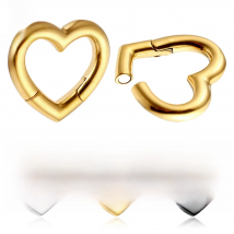 Casvort 2 PCS Peach Middle Heart Ear Weights Hangers Ear Gauges Plug 316 Stainless Steel Piercing Women Wedding Body Jewelry
