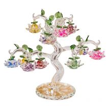 Crystal Lotus Tree Ornaments Fengshui Miniature Figurine Home Decorations Crafts Gifts
